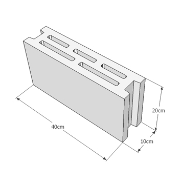 بلوک سبک سه جداره 10*40