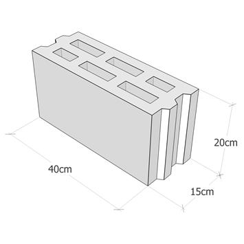 بلوک سبک سه جداره 15*40