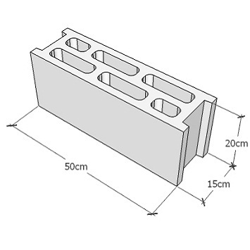 بلوک سبک سه جداره 15*50